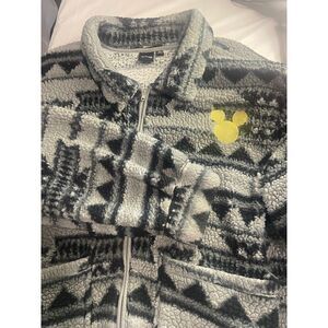 Women's Disney Holiday Heavy Fleece Zip Up Jacket W/Gold Mickey-Size XL-Amazing